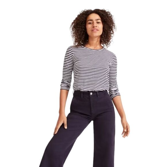 Everlane Wide Leg Crop Pant Washed Black High Rise Stretch Jeans Plus Sz 4 - Picture 6 of 13